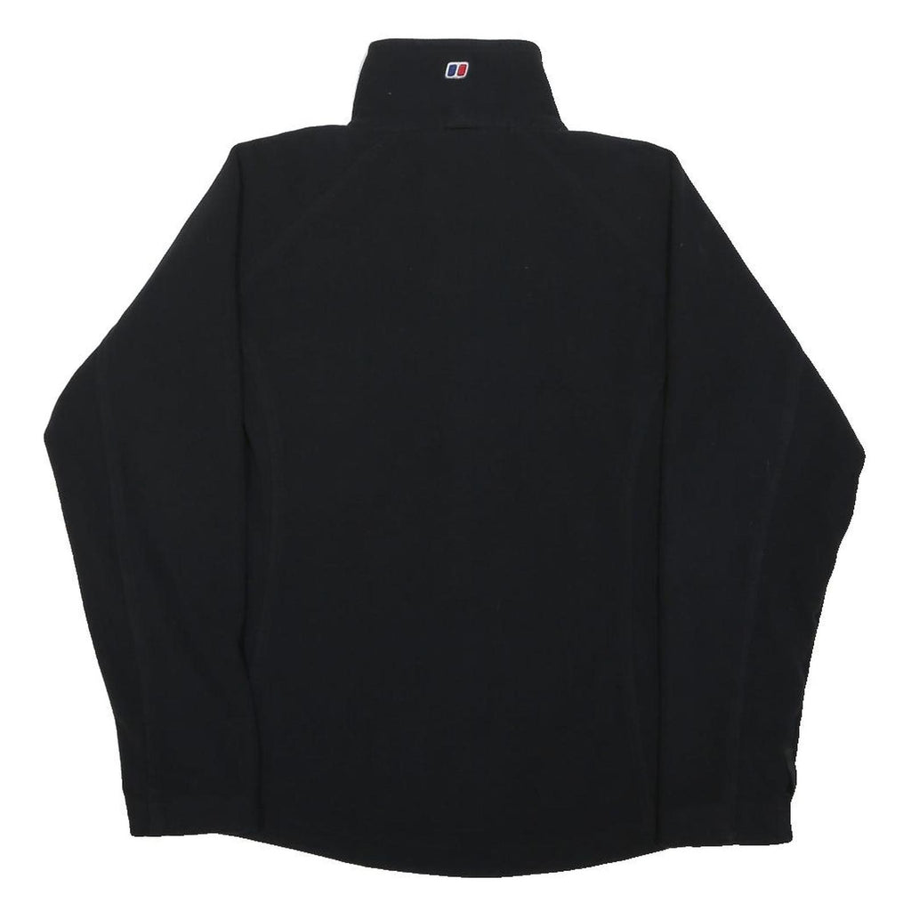 BERGHAUS Womens Black Outdoor Jacket M Polyester Zip Plain Fleece Lightweight