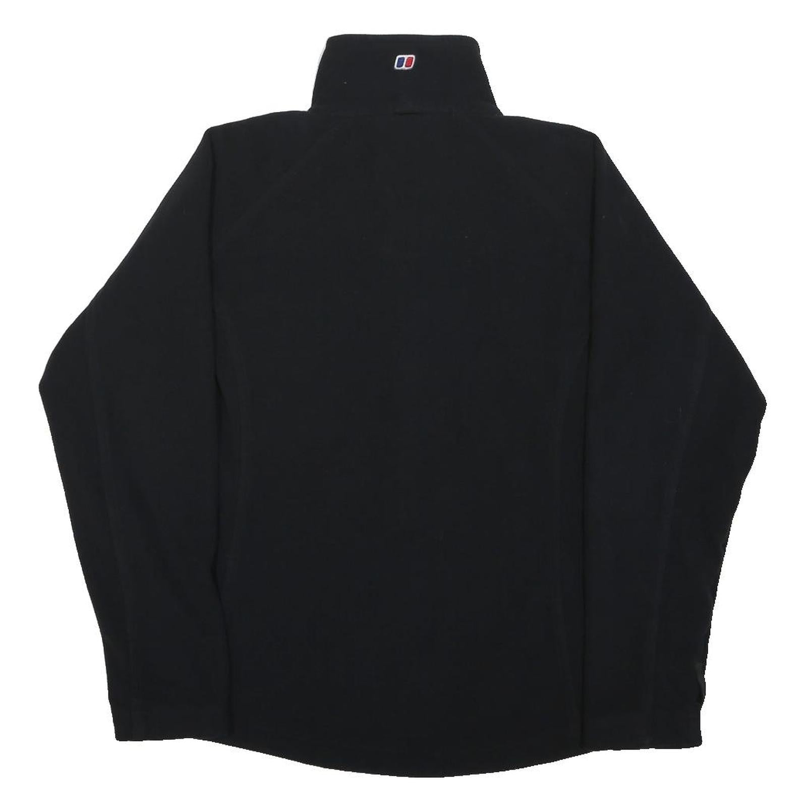 BERGHAUS Womens Black Outdoor Jacket M Polyester Zip Plain Fleece Lightweight