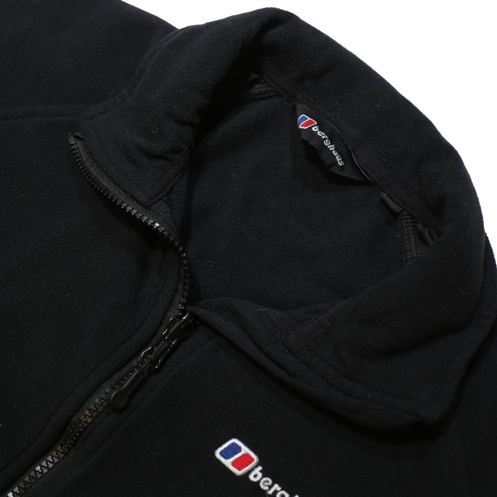 BERGHAUS Womens Black Outdoor Jacket M Polyester Zip Plain Fleece Lightweight