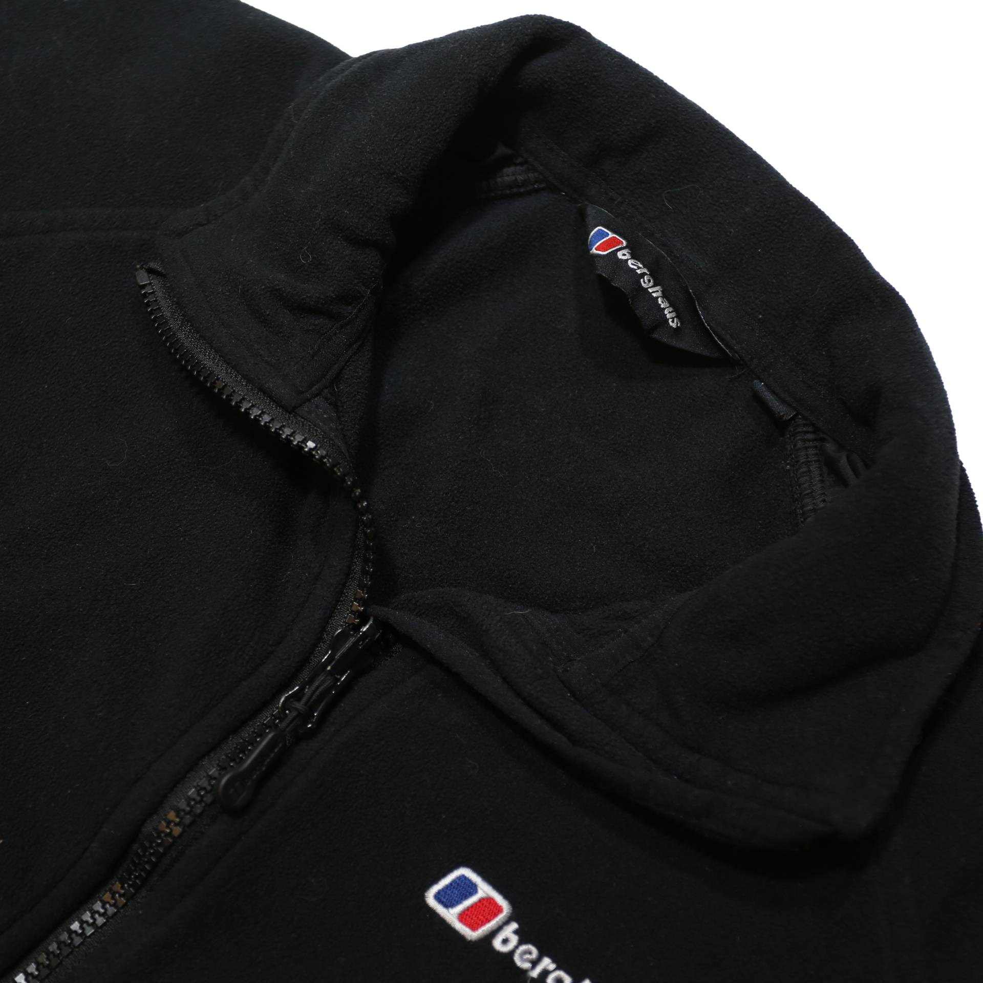 BERGHAUS Womens Black Outdoor Jacket M Polyester Zip Plain Fleece Lightweight