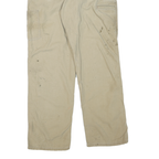 CARHARTT Mens Cotton Blend Beige Regular Straight Trousers W33 L32 Workwear Zip