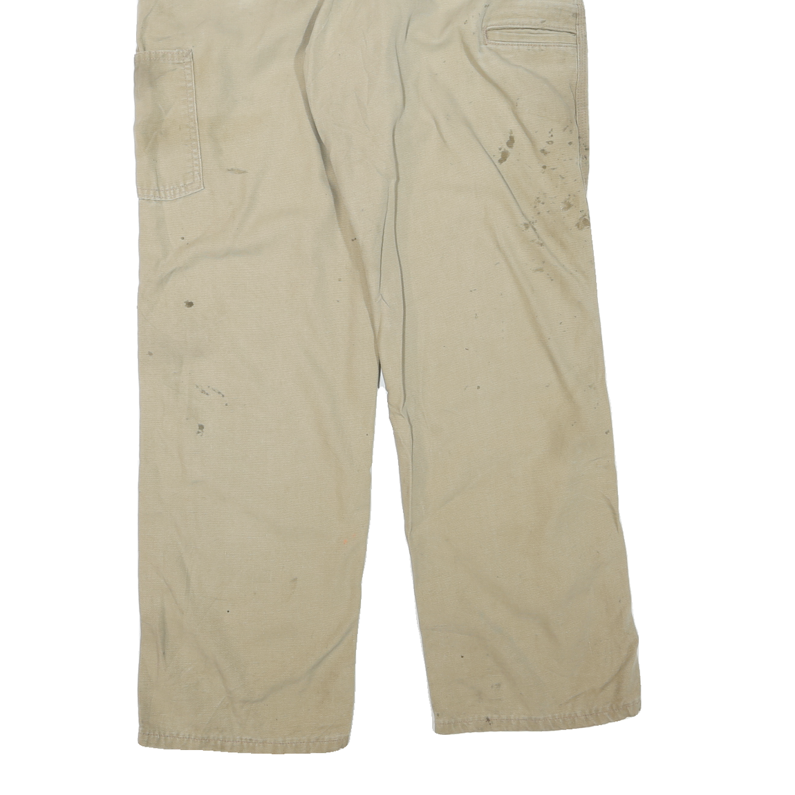 CARHARTT Mens Cotton Blend Beige Regular Straight Trousers W33 L32 Workwear Zip