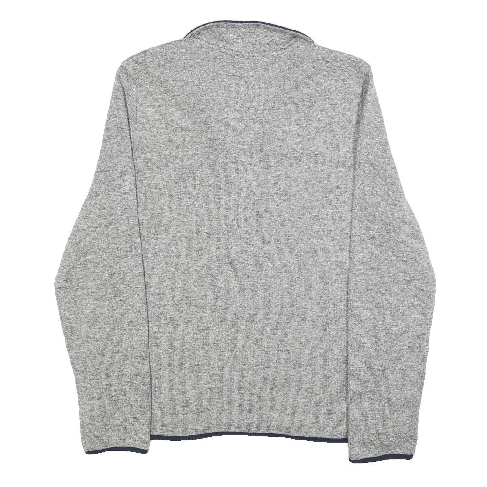 NAUTICA Mens Grey & Navy Plain Pullover Patterned V-Neck Regular L Jumper