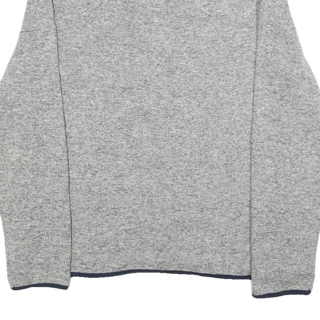 NAUTICA Mens Grey & Navy Plain Pullover Patterned V-Neck Regular L Jumper