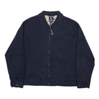 CHAPS Mens Navy Cotton Blend Jacket L Zip Plain Classic Casual Outerwear