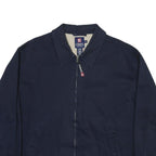 CHAPS Mens Navy Cotton Blend Jacket L Zip Plain Classic Casual Outerwear