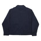 CHAPS Mens Navy Cotton Blend Jacket L Zip Plain Classic Casual Outerwear