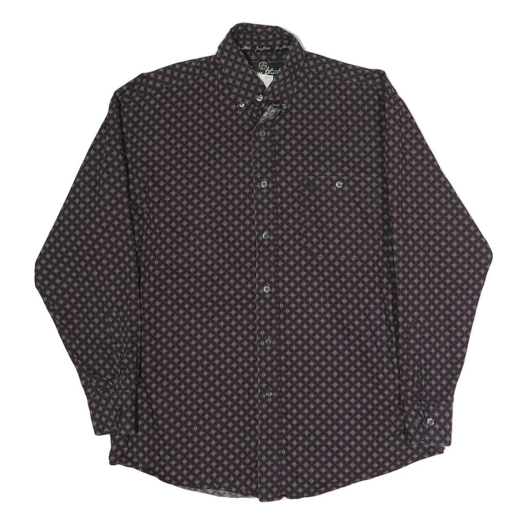 WRANGLER Mens Maroon Patterned Shirt L Button Down Casual Long Sleeve Cotton