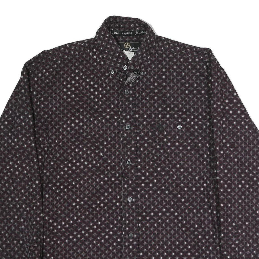 WRANGLER Mens Maroon Patterned Shirt L Button Down Casual Long Sleeve Cotton