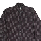 WRANGLER Mens Maroon Patterned Shirt L Button Down Casual Long Sleeve Cotton