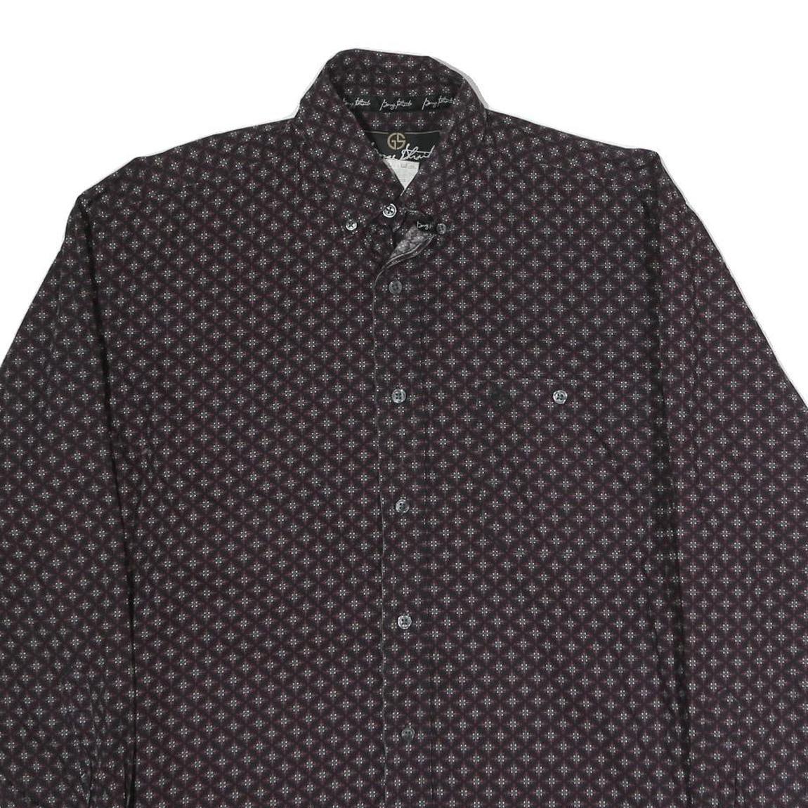 WRANGLER Mens Maroon Patterned Shirt L Button Down Casual Long Sleeve Cotton