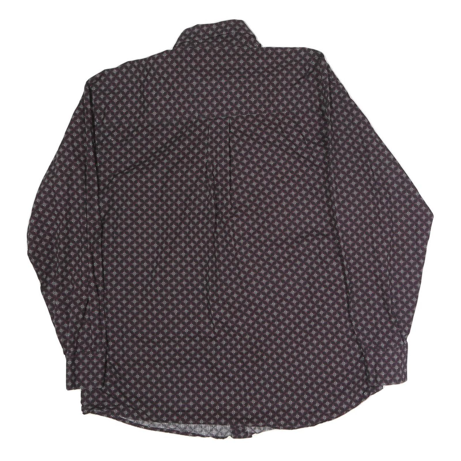 WRANGLER Mens Maroon Patterned Shirt L Button Down Casual Long Sleeve Cotton