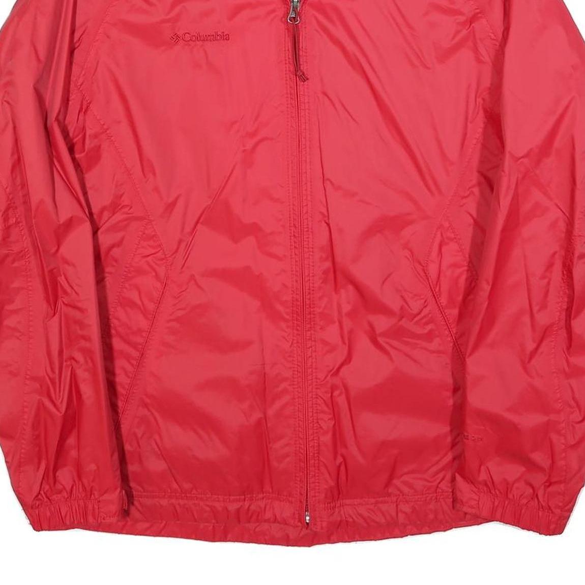 COLUMBIA Womens Red Jacket L Nylon Plain Zip Outdoor Sportswear