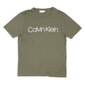 CALVIN KLEIN Mens Green M Short Sleeve Crew Neck Logo Print T-Shirt