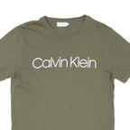 CALVIN KLEIN Mens Green M Short Sleeve Crew Neck Logo Print T-Shirt