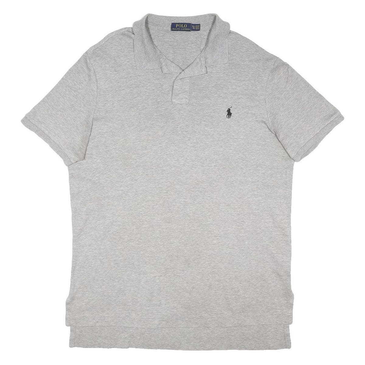 POLO RALPH LAUREN Mens Grey Short Sleeve Polo Shirt XL Cotton Blend Plain Button
