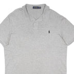 POLO RALPH LAUREN Mens Grey Short Sleeve Polo Shirt XL Cotton Blend Plain Button