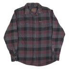 ORVIS Mens Red & Grey Check Shirt M Long Sleeve Cotton Casual Button Pocket
