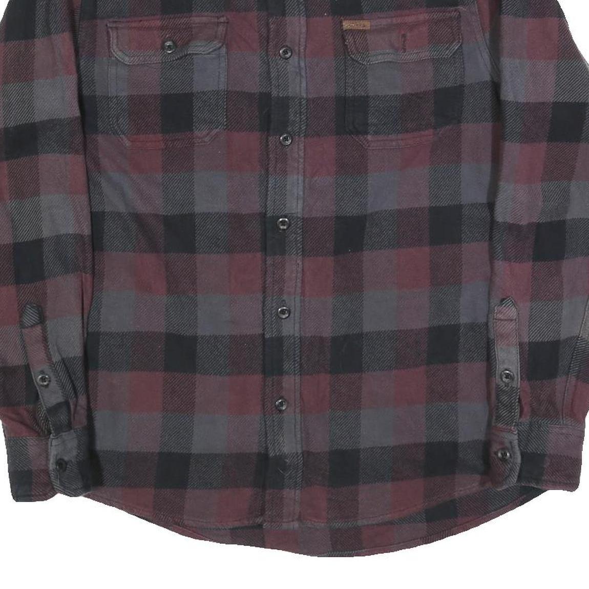 ORVIS Mens Red & Grey Check Shirt M Long Sleeve Cotton Casual Button Pocket