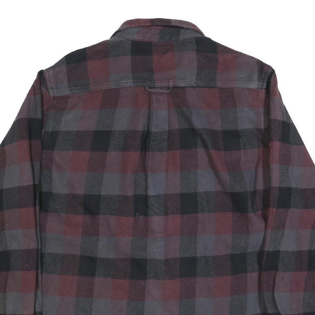 ORVIS Mens Red & Grey Check Shirt M Long Sleeve Cotton Casual Button Pocket