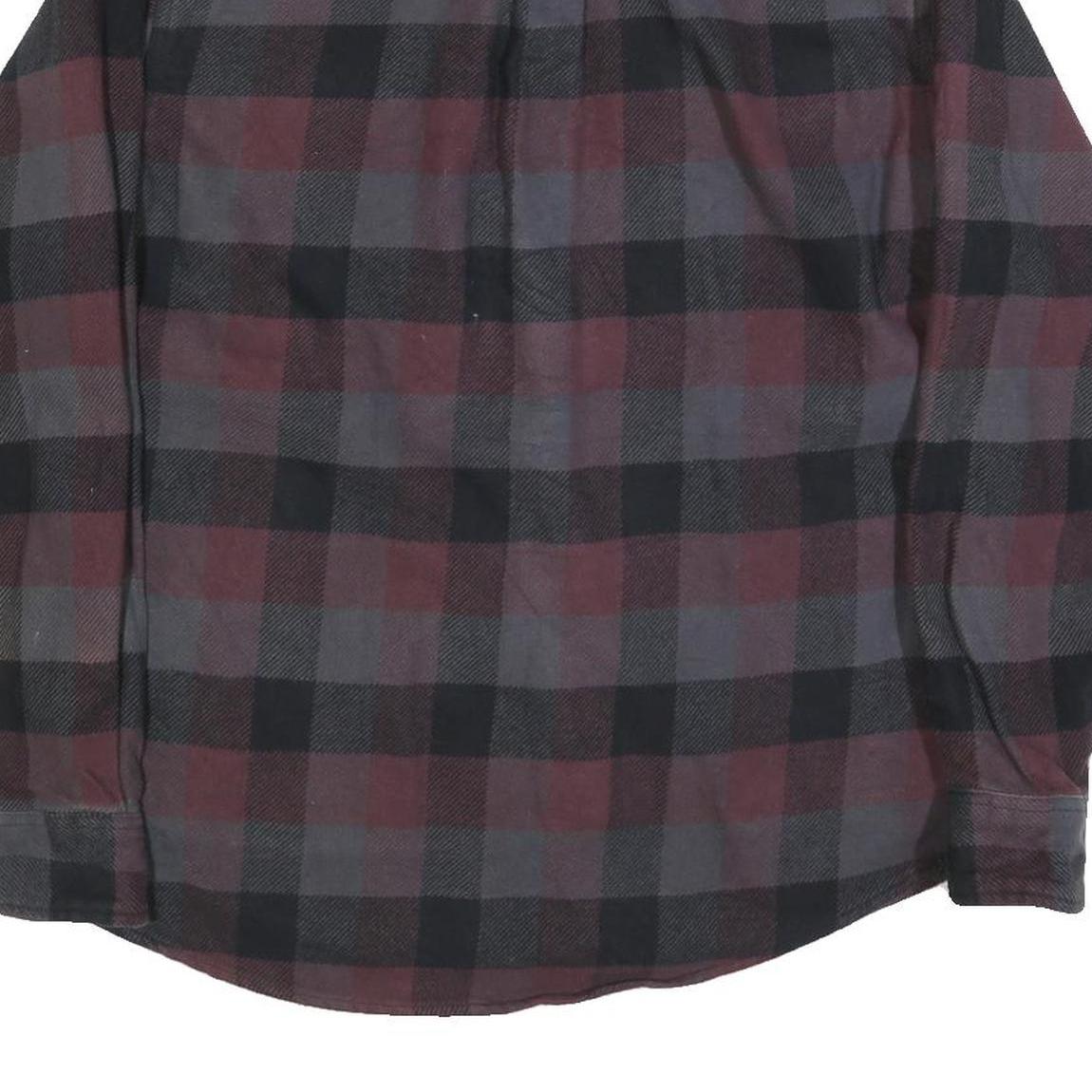 ORVIS Mens Red & Grey Check Shirt M Long Sleeve Cotton Casual Button Pocket