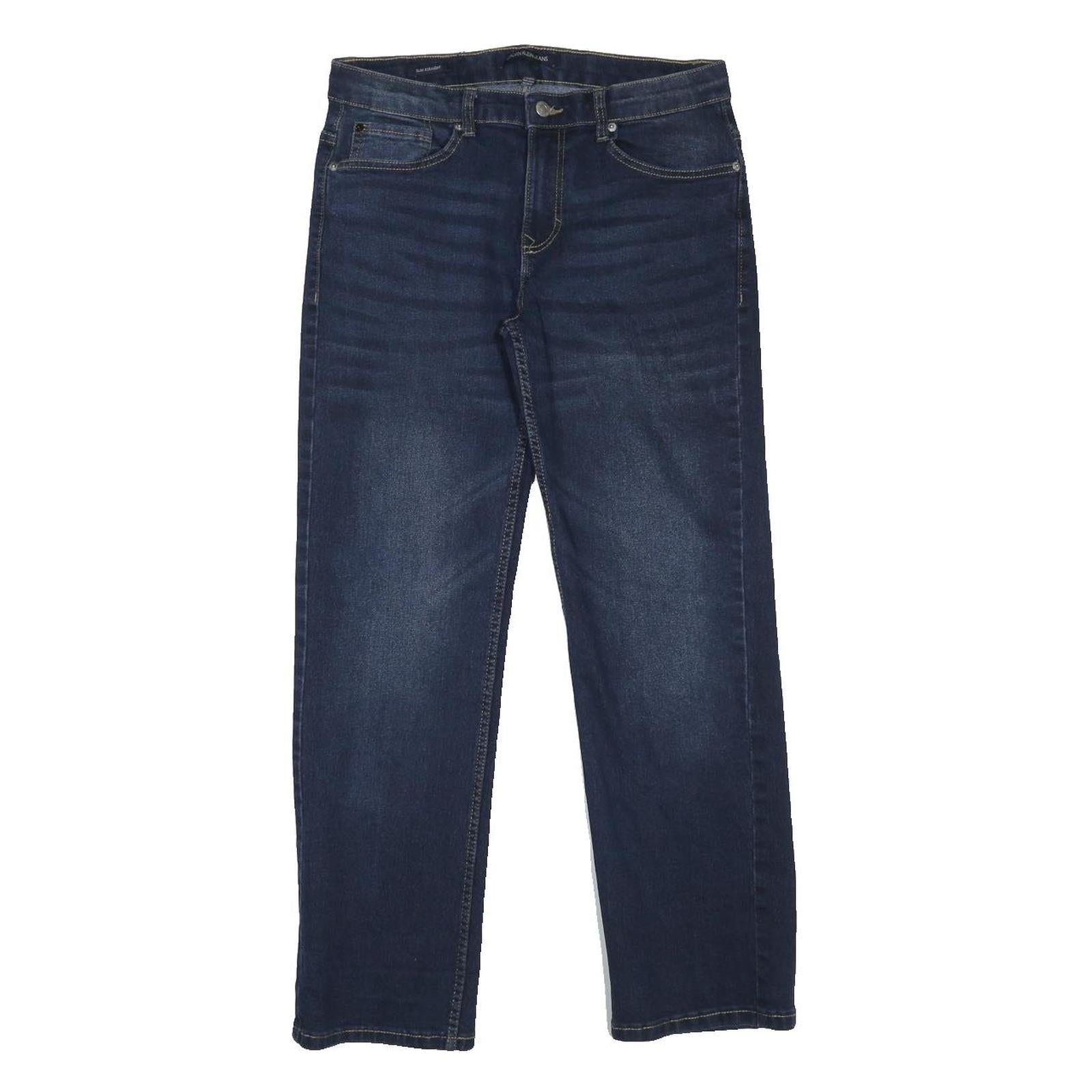 CALVIN KLEIN JEANS Womens Regular Blue Denim Medium Fit W34 L28 Fashion Casual