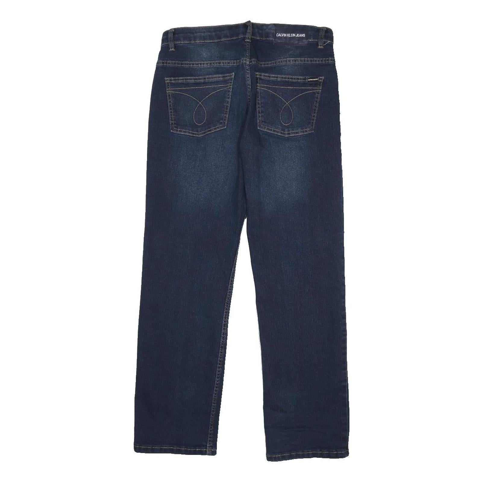 CALVIN KLEIN JEANS Womens Regular Blue Denim Medium Fit W34 L28 Fashion Casual