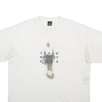 AIR JORDAN Mens White Graphic T-Shirt XL Short Sleeve Crew Neck Cotton Blend