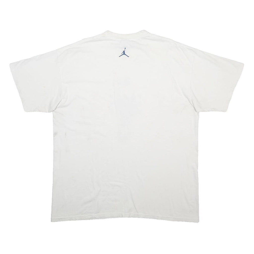 AIR JORDAN Mens White Graphic T-Shirt XL Short Sleeve Crew Neck Cotton Blend