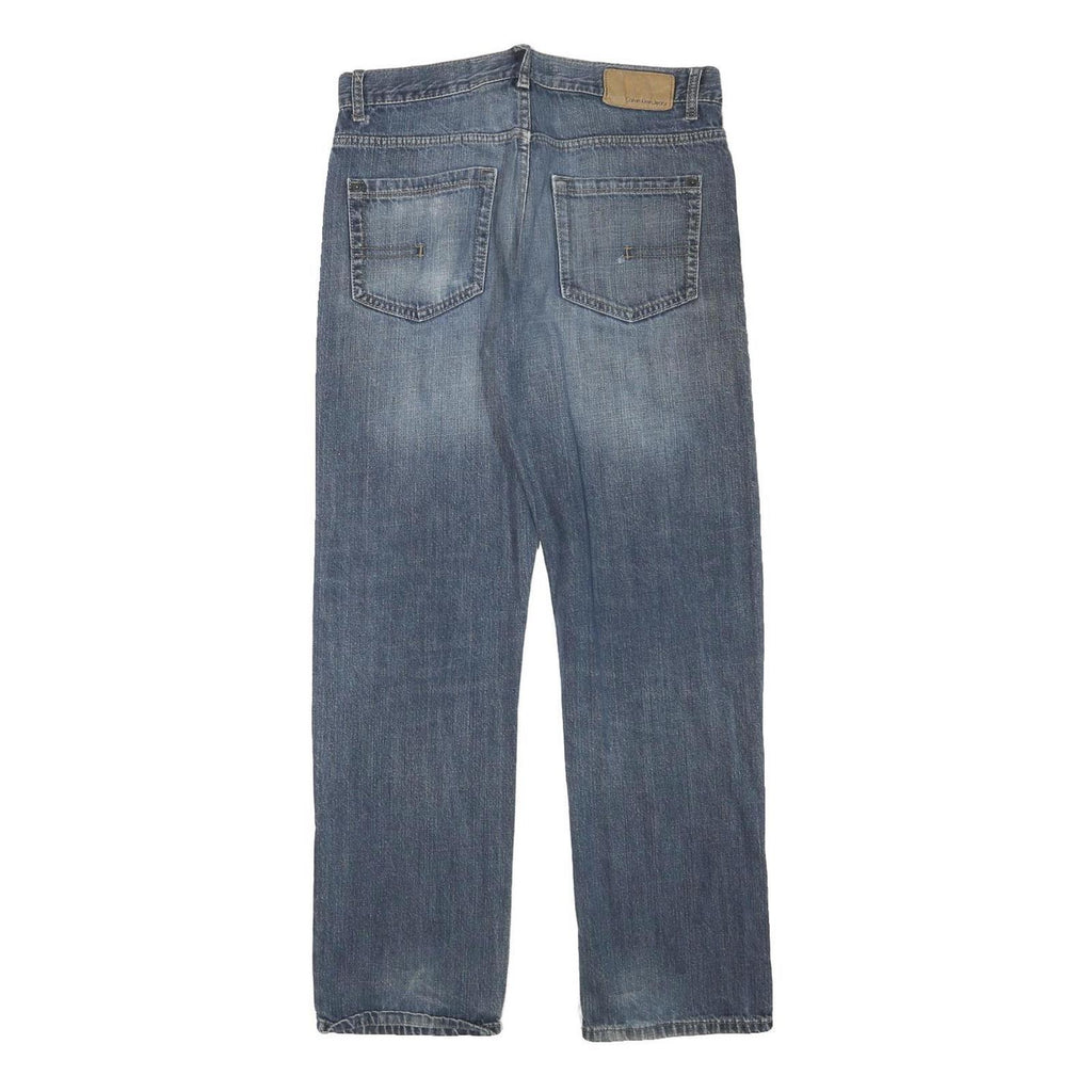 CALVIN KLEIN JEANS Mens Regular Fit Blue Denim W31 L30 Classic Cotton Blend Zip