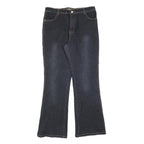 TEMCHE Womens Blue Regular Flared Denim Medium Wash W30 L32 Embroidered Side