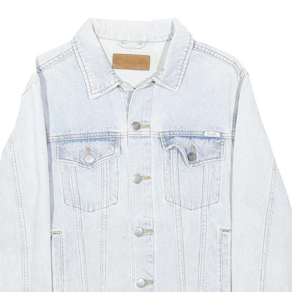 WRANGLER Womens Light Blue Cotton Denim Jacket S Button Closure Classic Fit
