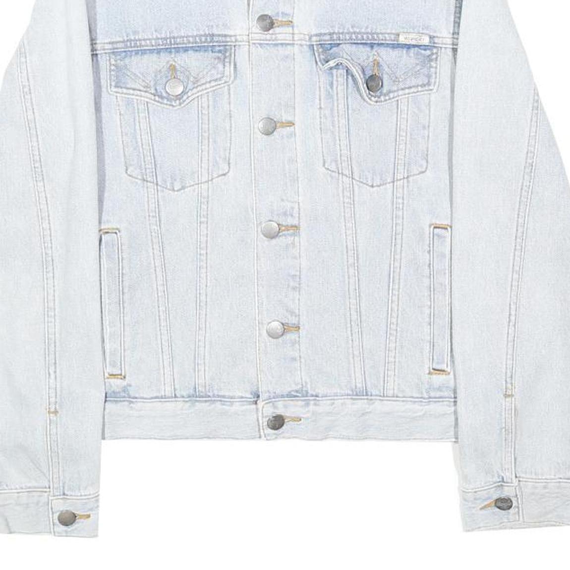 WRANGLER Womens Light Blue Cotton Denim Jacket S Button Closure Classic Fit