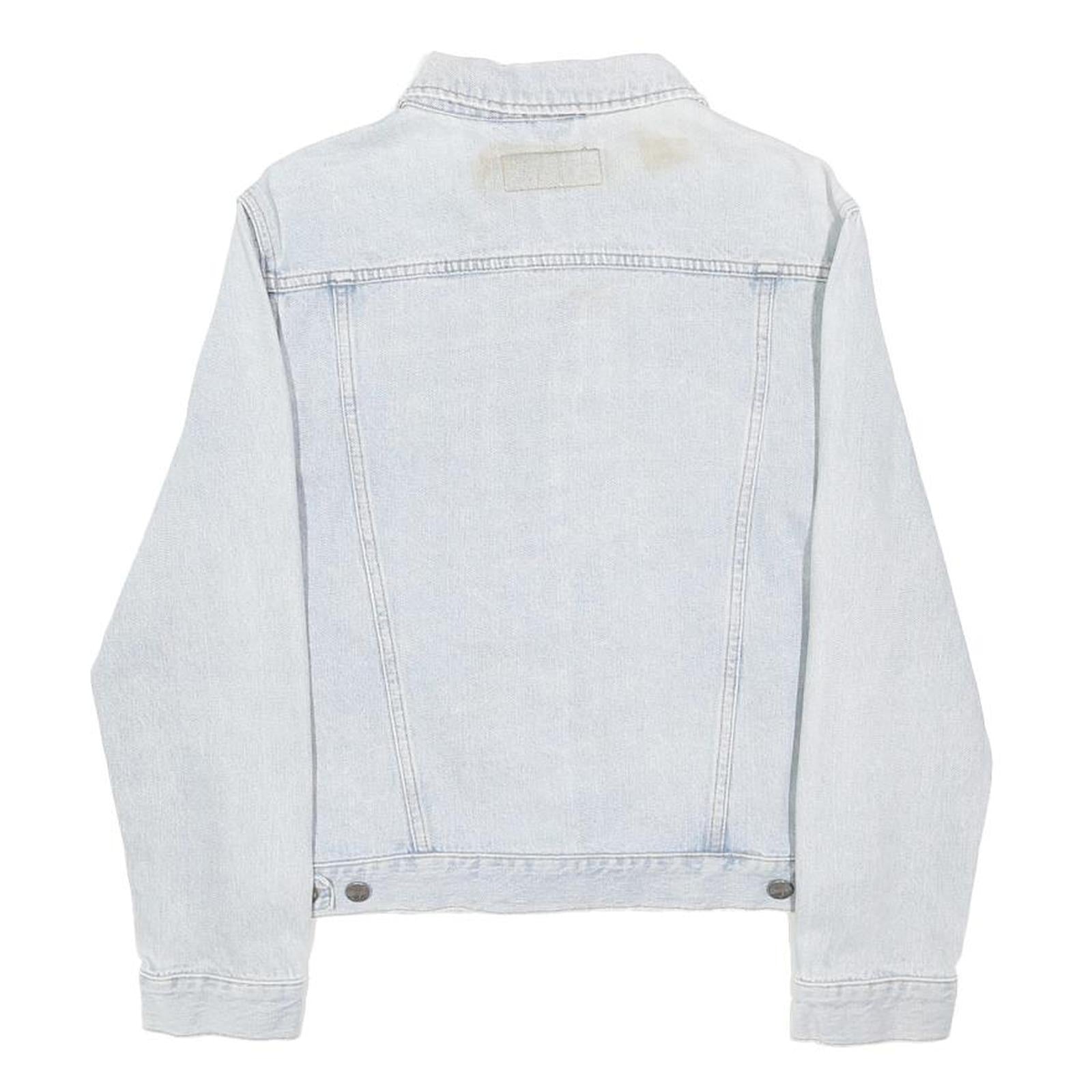 WRANGLER Womens Light Blue Cotton Denim Jacket S Button Closure Classic Fit