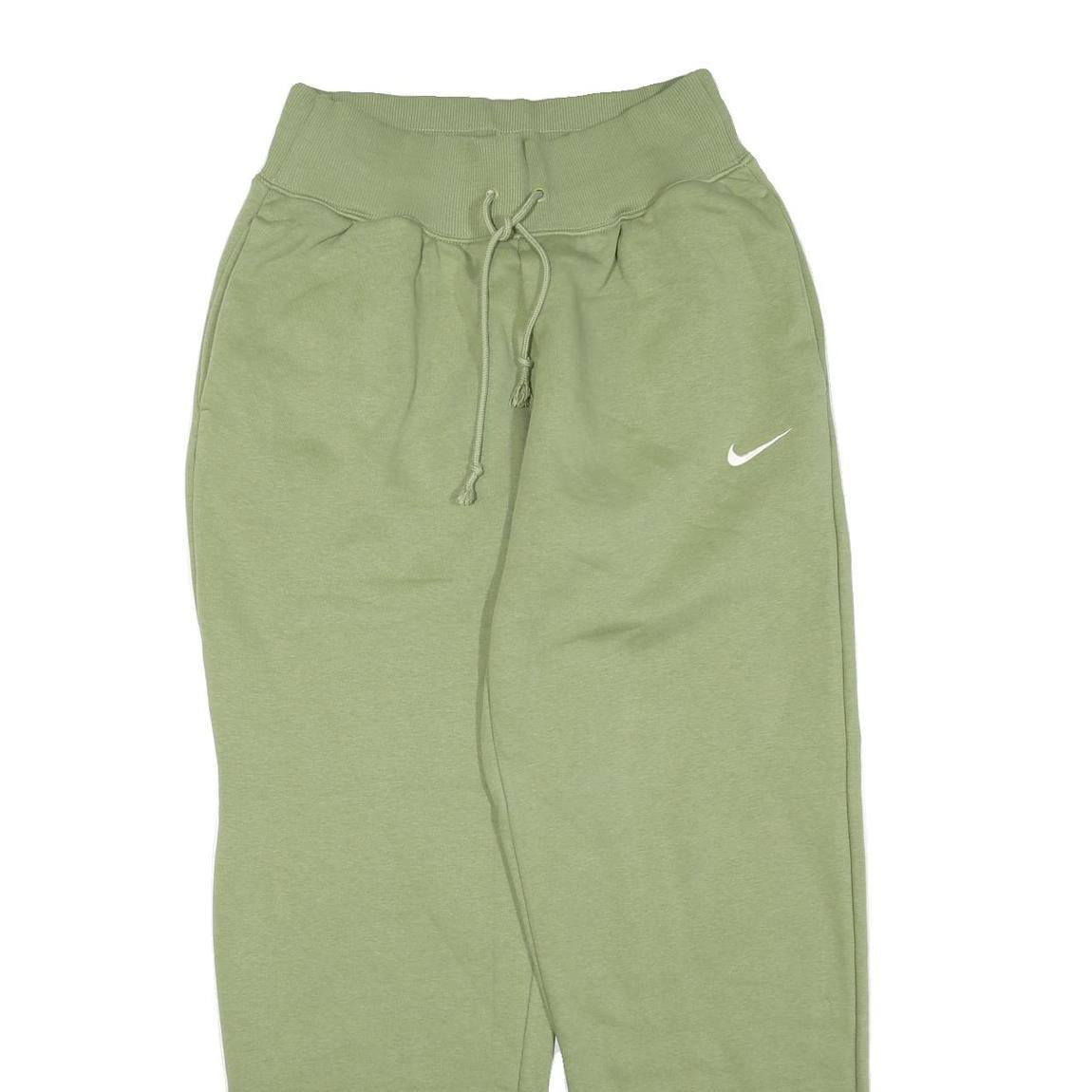 NIKE Womens Joggers Green XS W26 L30 Cotton Blend Slim Tapered Fit Drawstring