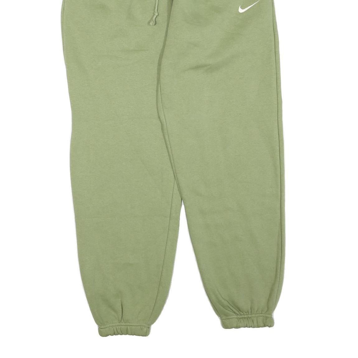 NIKE Womens Joggers Green XS W26 L30 Cotton Blend Slim Tapered Fit Drawstring