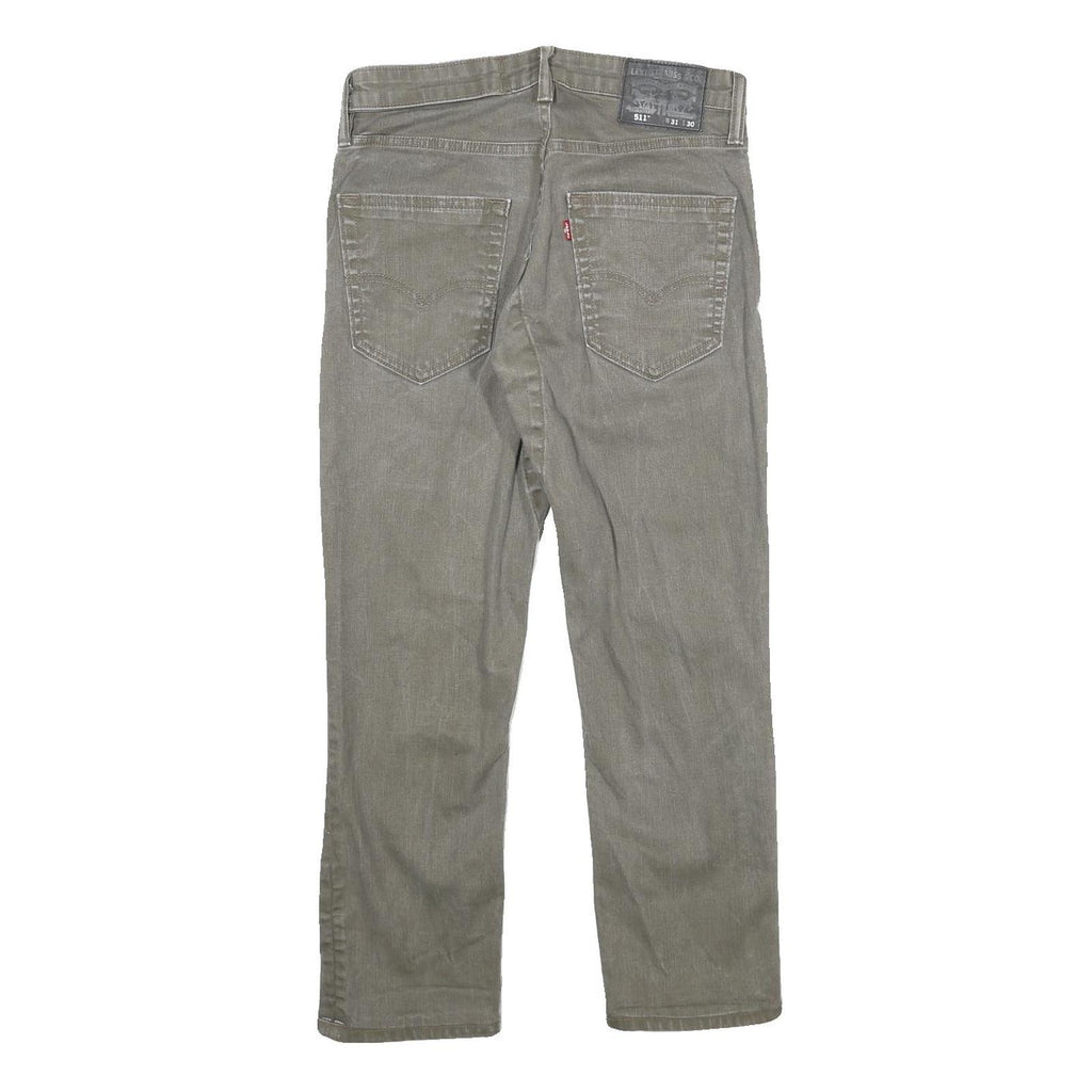 LEVI'S 511 Slim Mens Jeans Beige Slim Straight Denim W30 L26 Cotton Blend Toggle