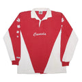 BARBARIAN Mens Red & White Canada Long Sleeve Plain 3XL Rugby Polo Shirt