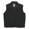 TIMBERLAND Mens Black Fleece Vest L Polyester Zip Casual Outdoor Warm