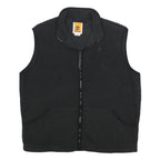 TIMBERLAND Mens Black Fleece Vest L Polyester Zip Casual Outdoor Warm