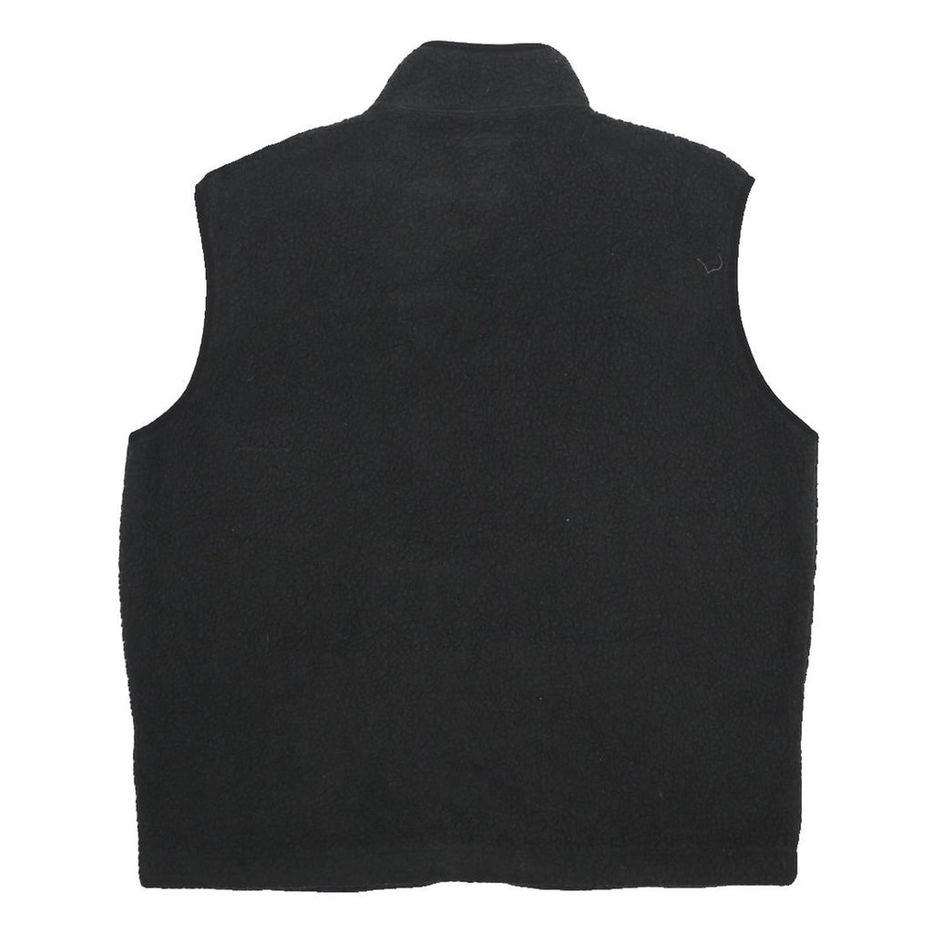 TIMBERLAND Mens Black Fleece Vest L Polyester Zip Casual Outdoor Warm