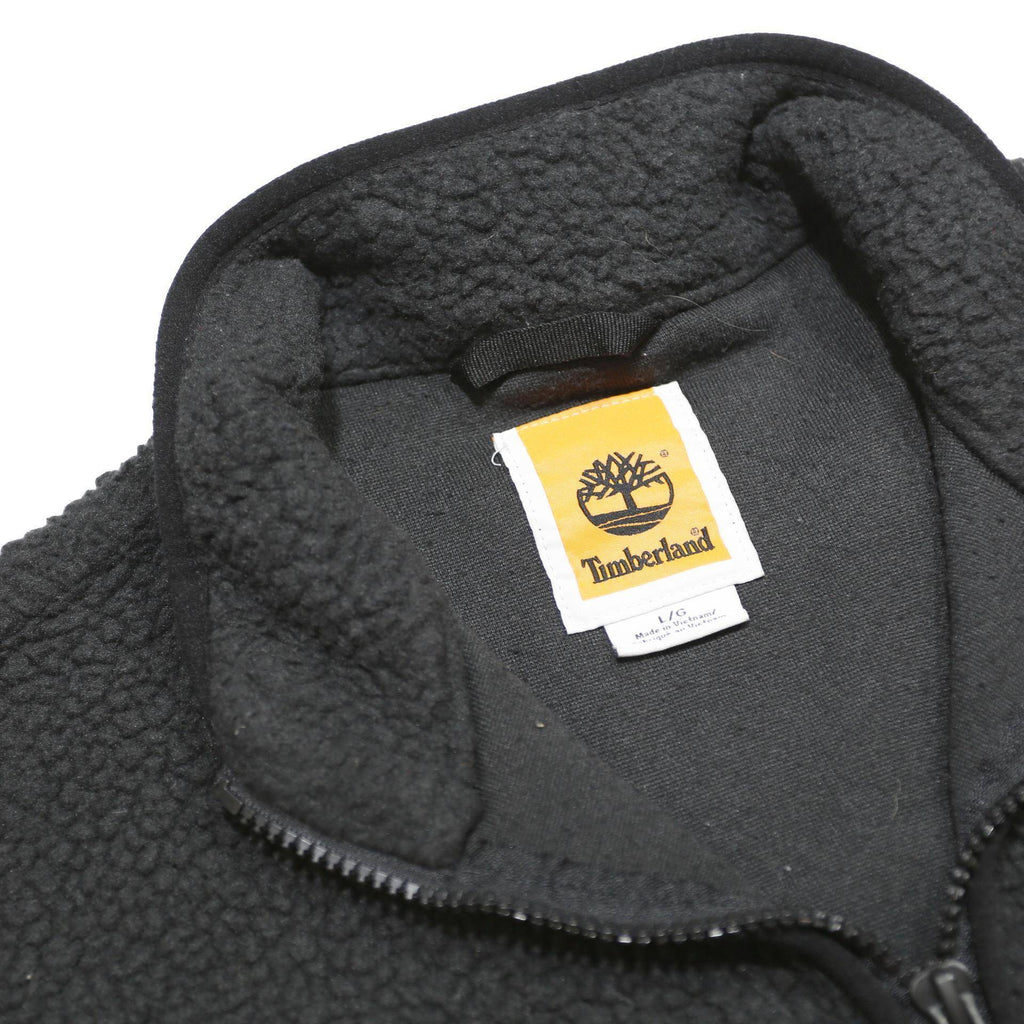 TIMBERLAND Mens Black Fleece Vest L Polyester Zip Casual Outdoor Warm