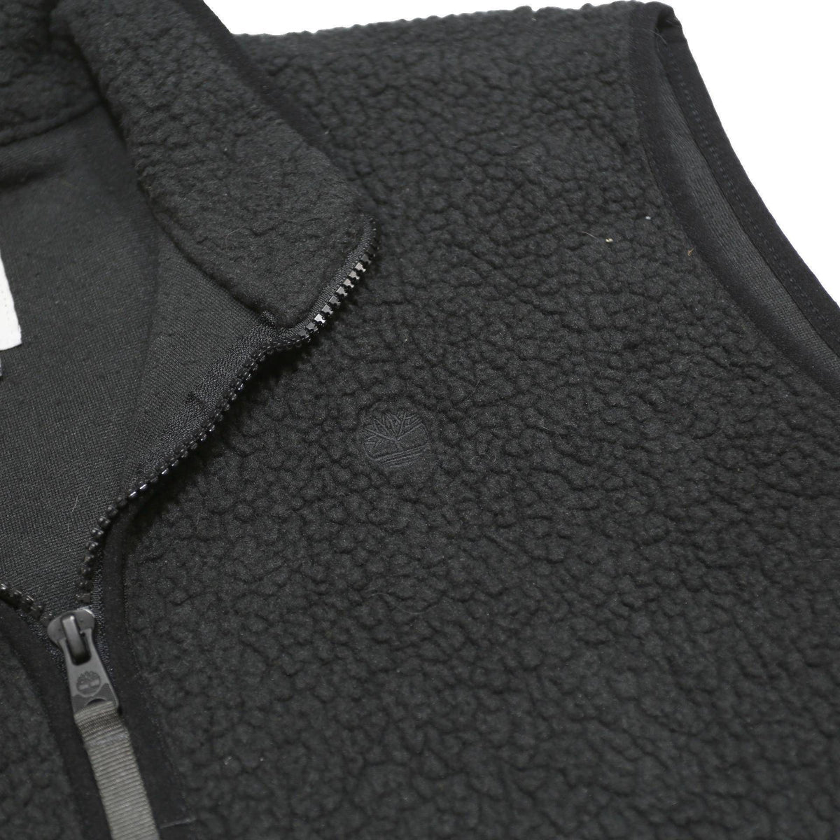 TIMBERLAND Mens Black Fleece Vest L Polyester Zip Casual Outdoor Warm
