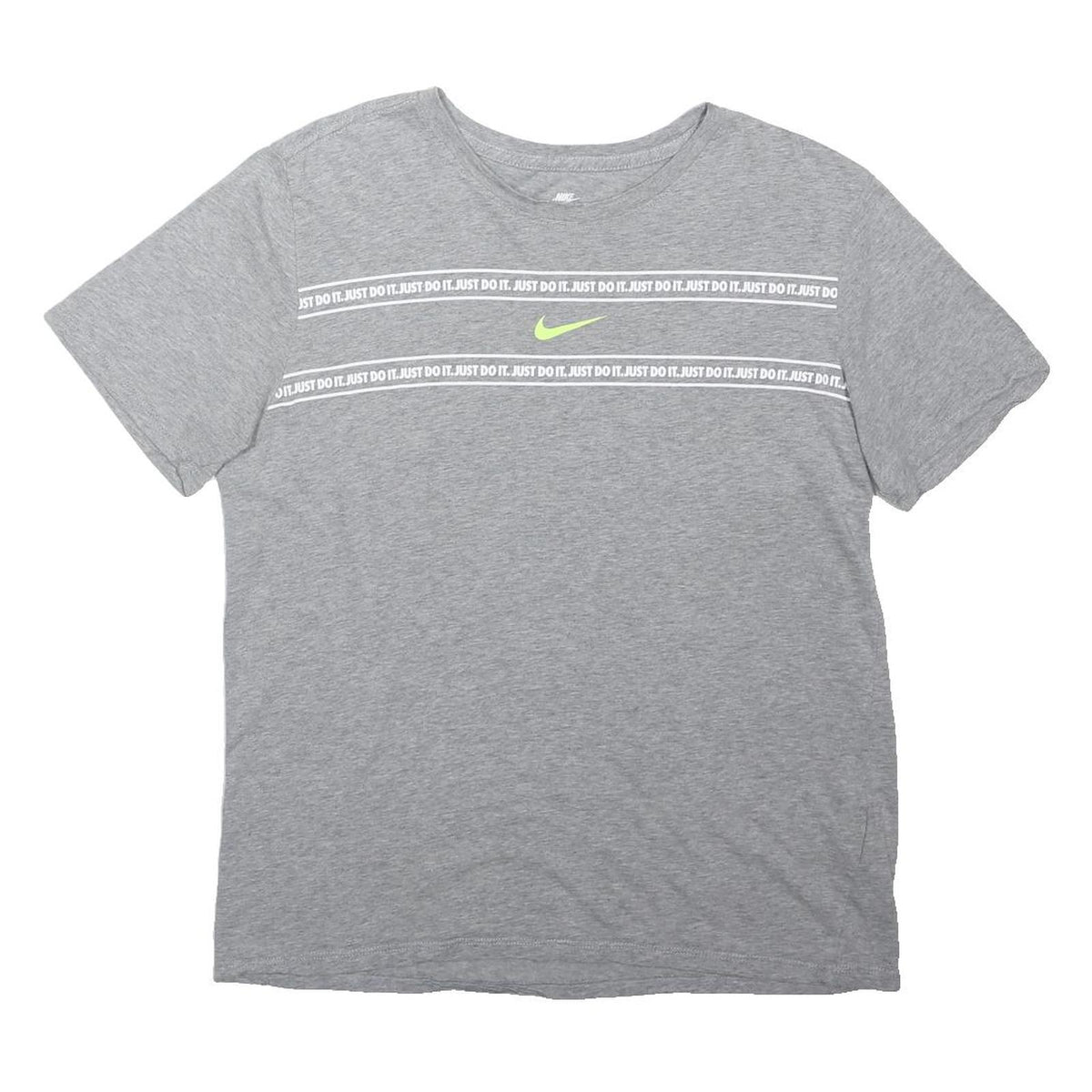 NIKE Mens Grey Graphic T-Shirt M Short Sleeve Crew Neck Sports Casual Cotton