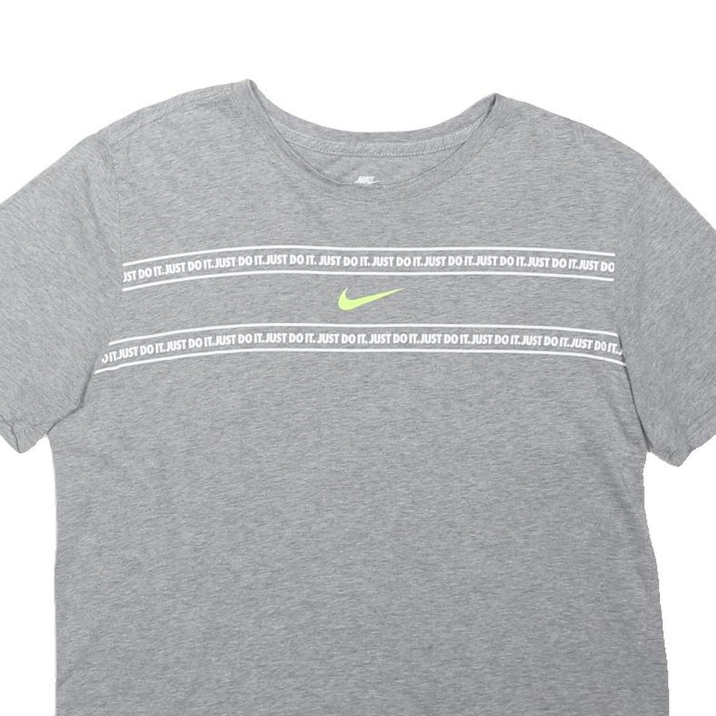 NIKE Mens Grey Graphic T-Shirt M Short Sleeve Crew Neck Sports Casual Cotton