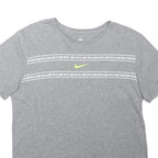 NIKE Mens Grey Graphic T-Shirt M Short Sleeve Crew Neck Sports Casual Cotton