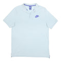 NIKE Mens Blue Short Sleeve Plain L Polo Shirt Cotton Casual Sports