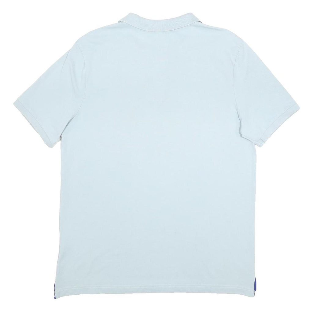 NIKE Mens Blue Short Sleeve Plain L Polo Shirt Cotton Casual Sports