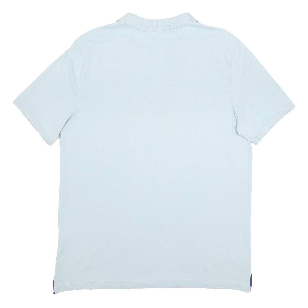 NIKE Mens Blue Short Sleeve Plain L Polo Shirt Cotton Casual Sports