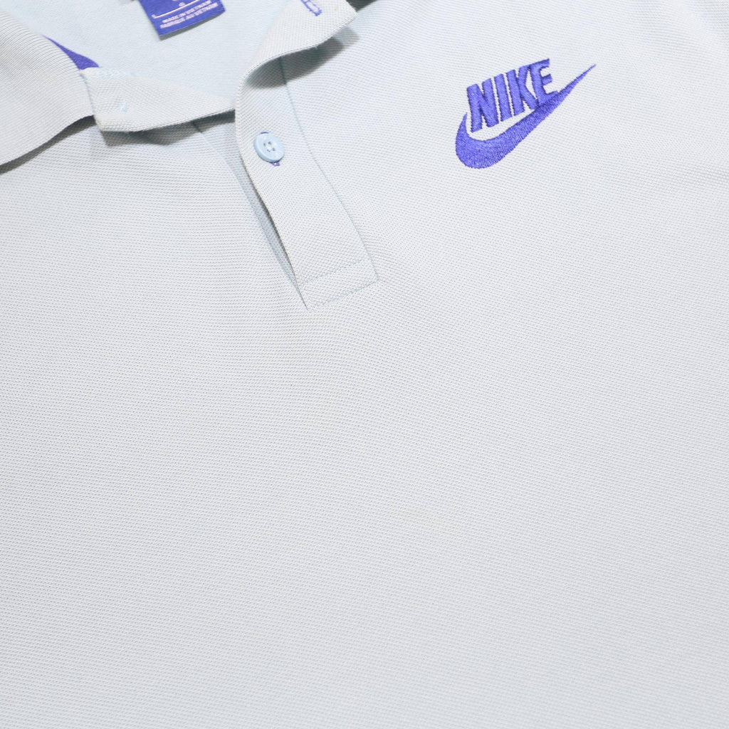 NIKE Mens Blue Short Sleeve Plain L Polo Shirt Cotton Casual Sports